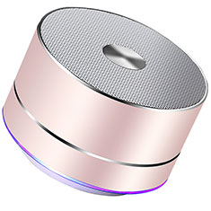 Altoparlante Casse Mini Bluetooth Sostegnoble Stereo Speaker K01 per Vivo iQOO Z7 5G Oro Rosa