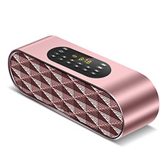 Altoparlante Casse Mini Bluetooth Sostegnoble Stereo Speaker K03 per Sharp Aquos wish3 Oro Rosa