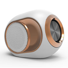 Altoparlante Casse Mini Bluetooth Sostegnoble Stereo Speaker K05 per Sharp Aquos wish3 Bianco