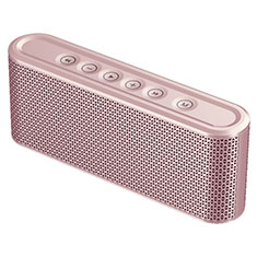 Altoparlante Casse Mini Bluetooth Sostegnoble Stereo Speaker K07 per Sharp Aquos wish3 Oro Rosa