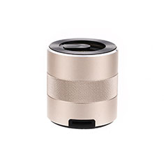 Altoparlante Casse Mini Bluetooth Sostegnoble Stereo Speaker K09 per Sharp Aquos wish3 Oro