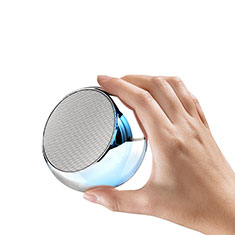 Altoparlante Casse Mini Bluetooth Sostegnoble Stereo Speaker S03 per Sharp Aquos wish3 Argento