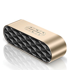 Altoparlante Casse Mini Bluetooth Sostegnoble Stereo Speaker S08 per Sharp Aquos wish3 Oro
