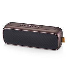 Altoparlante Casse Mini Bluetooth Sostegnoble Stereo Speaker S09 per Sharp Aquos wish3 Marrone