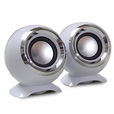 Altoparlante Casse Mini Sostegnoble Stereo Speaker per Handy Zubehoer Mini Lautsprecher Bianco