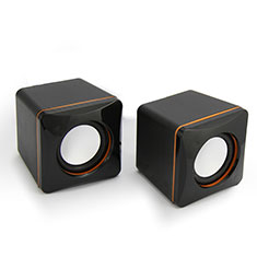 Altoparlante Casse Mini Sostegnoble Stereo Speaker per Handy Zubehoer Staubstecker Staubstoepsel Nero