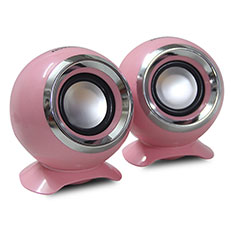 Altoparlante Casse Mini Sostegnoble Stereo Speaker Rosa