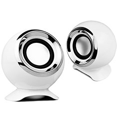 Altoparlante Casse Mini Sostegnoble Stereo Speaker W05 per Accessories Da Cellulare Tappi Antipolvere Bianco