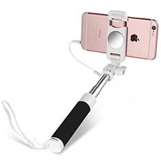 Bastoni Selfie Stick Asta Estensibile Cablato Universale S02 per Samsung Galaxy A22 5G SC-56B Nero