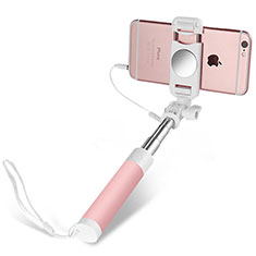 Bastoni Selfie Stick Asta Estensibile Cablato Universale S02 per Nokia G300 5G Rosa