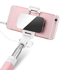 Bastoni Selfie Stick Asta Estensibile Cablato Universale S05 per Samsung Galaxy A15 4G Rosa