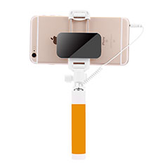 Bastoni Selfie Stick Asta Estensibile Cablato Universale S07 per Samsung Galaxy J3 2016 Giallo