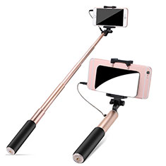 Bastoni Selfie Stick Asta Estensibile Cablato Universale S11 per Samsung Glaxy S9 Plus Oro