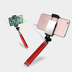 Bastoni Selfie Stick Asta Estensibile Cablato Universale S20 per Nokia 1.4 Rosso