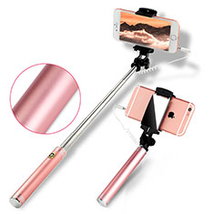 Bastoni Selfie Stick Asta Estensibile Cablato Universale S22 per Handy Zubehoer Mikrofon Fuer Smartphone Oro Rosa