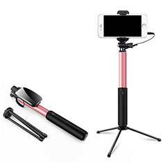 Bastoni Selfie Stick Asta Estensibile Cablato Universale T35 per Oppo A1x 5G Rosa