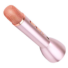 Bluetooth Microfono Mini Stereo Karaoke per Oppo A1x 5G Oro Rosa