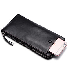 Borsetta Pochette Custodia In Pelle Universale K17 per Sharp Aquos Sense7 Nero