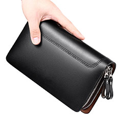 Borsetta Pochette Custodia In Pelle Universale per Huawei Wim Lite 4G Nero