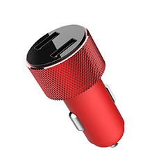 Caricabatteria da Auto Doppia Porta Adattatore 3.4A Universale K05 per Handy Zubehoer Mikrofon Fuer Smartphone Rosso