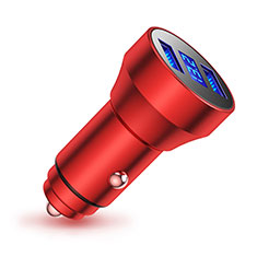 Caricabatteria da Auto Doppia Porta Adattatore 3.4A Universale K06 per Sony Xperia 10 Rosso