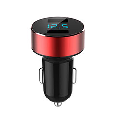 Caricabatteria da Auto Doppia Porta Adattatore 4.8A Universale K07 per Handy Zubehoer Mikrofon Fuer Smartphone Rosso