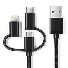 Cavo da Lightning USB a Cavetto Ricarica Carica Android Micro USB C01 per Apple iPad 10.2 (2020) Nero