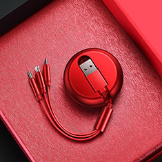 Cavo da Lightning USB a Cavetto Ricarica Carica Android Micro USB C09 per Apple iPad Mini 5 (2019) Rosso