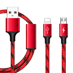 Cavo da Lightning USB a Cavetto Ricarica Carica Android Micro USB ML02 per Accessoires Telephone Casques Ecouteurs Rosso