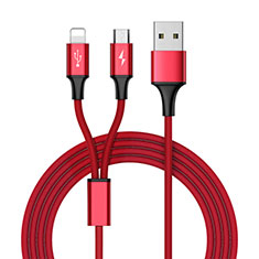 Cavo da Lightning USB a Cavetto Ricarica Carica Android Micro USB ML05 per Accessories Da Cellulare Pellicole Protettive Rosso