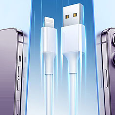 Cavo da Lightning USB a Cavetto Ricarica Carica H01 per Apple iPhone 14 Bianco