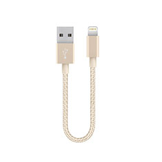 Cavo da USB a Cavetto Ricarica Carica 15cm S01 per Apple iPhone 14 Oro