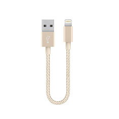 Cavo da USB a Cavetto Ricarica Carica 15cm S01 per Apple iPhone 14 Pro Oro