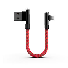 Cavo da USB a Cavetto Ricarica Carica 20cm S02 per Apple iPad Air Rosso