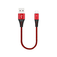 Cavo da USB a Cavetto Ricarica Carica 30cm D16 per Apple iPhone 7 Rosso