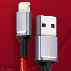 Cavo da USB a Cavetto Ricarica Carica C03 per Apple iPhone 14 Pro Max Rosso