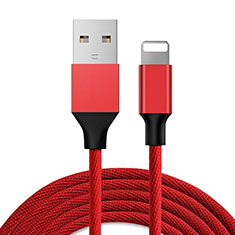 Cavo da USB a Cavetto Ricarica Carica D03 per Apple iPad Mini 4 Rosso