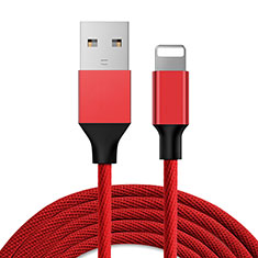 Cavo da USB a Cavetto Ricarica Carica D03 per Apple iPhone 7 Rosso