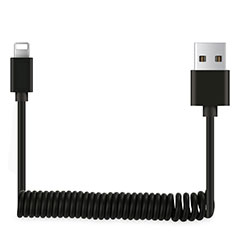 Cavo da USB a Cavetto Ricarica Carica D08 per Apple iPhone 11 Pro Max Nero