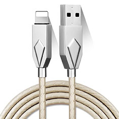 Cavo da USB a Cavetto Ricarica Carica D13 per Apple iPad New Air (2019) Argento