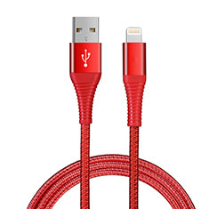 Cavo da USB a Cavetto Ricarica Carica D14 per Apple iPhone 12 Mini Rosso