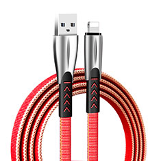 Cavo da USB a Cavetto Ricarica Carica D25 per Apple iPad New Air (2019) Rosso