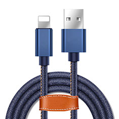 Cavo da USB a Cavetto Ricarica Carica L04 per Apple iPhone 6S Plus Blu