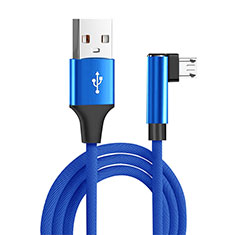 Cavo Micro USB Android Universale M04 per Accessoires Telephone Portefeuille En Cuir Blu