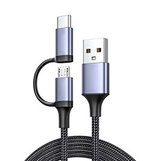 Cavo Type-C e Mrico USB Android Universale 3A H01 per Handy Zubehoer Kopfhoerer Headset Grigio Scuro