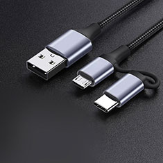Cavo Type-C e Mrico USB Android Universale 3A H01 per Realme 9i 5G Grigio Scuro