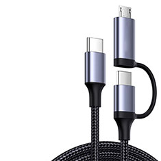 Cavo Type-C USB-C a Type-C USB-C 60W H03 per Apple iPad Pro 12.9 (2021) Grigio Scuro