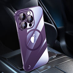 Cover Crystal Trasparente Rigida Cover con Mag-Safe Magnetic QC1 per Apple iPhone 13 Pro Max Viola