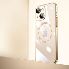 Cover Crystal Trasparente Rigida Cover con Mag-Safe Magnetic QC2 per Apple iPhone 14 Oro
