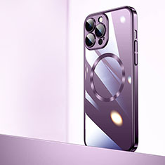 Cover Crystal Trasparente Rigida Cover con Mag-Safe Magnetic QC2 per Apple iPhone 14 Pro Max Viola